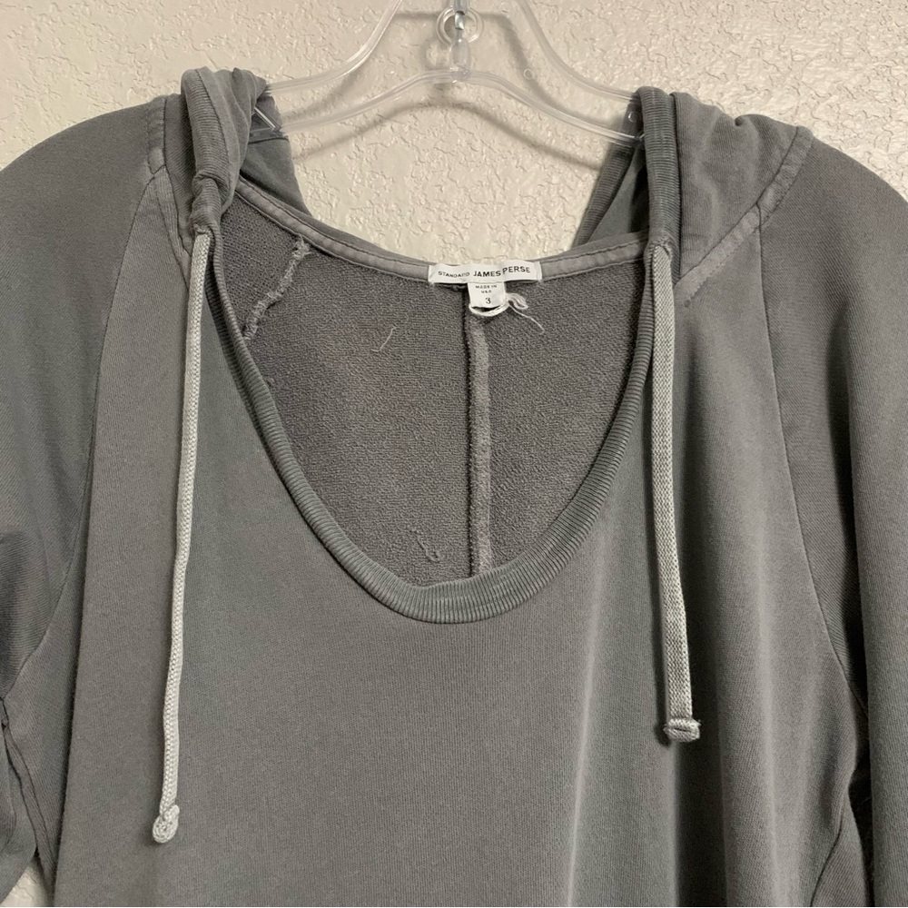 James Perse Hoodie Sweatshirt Dress Womens 3/L Raglan French Terry Athleisure - Picture 4 of 16